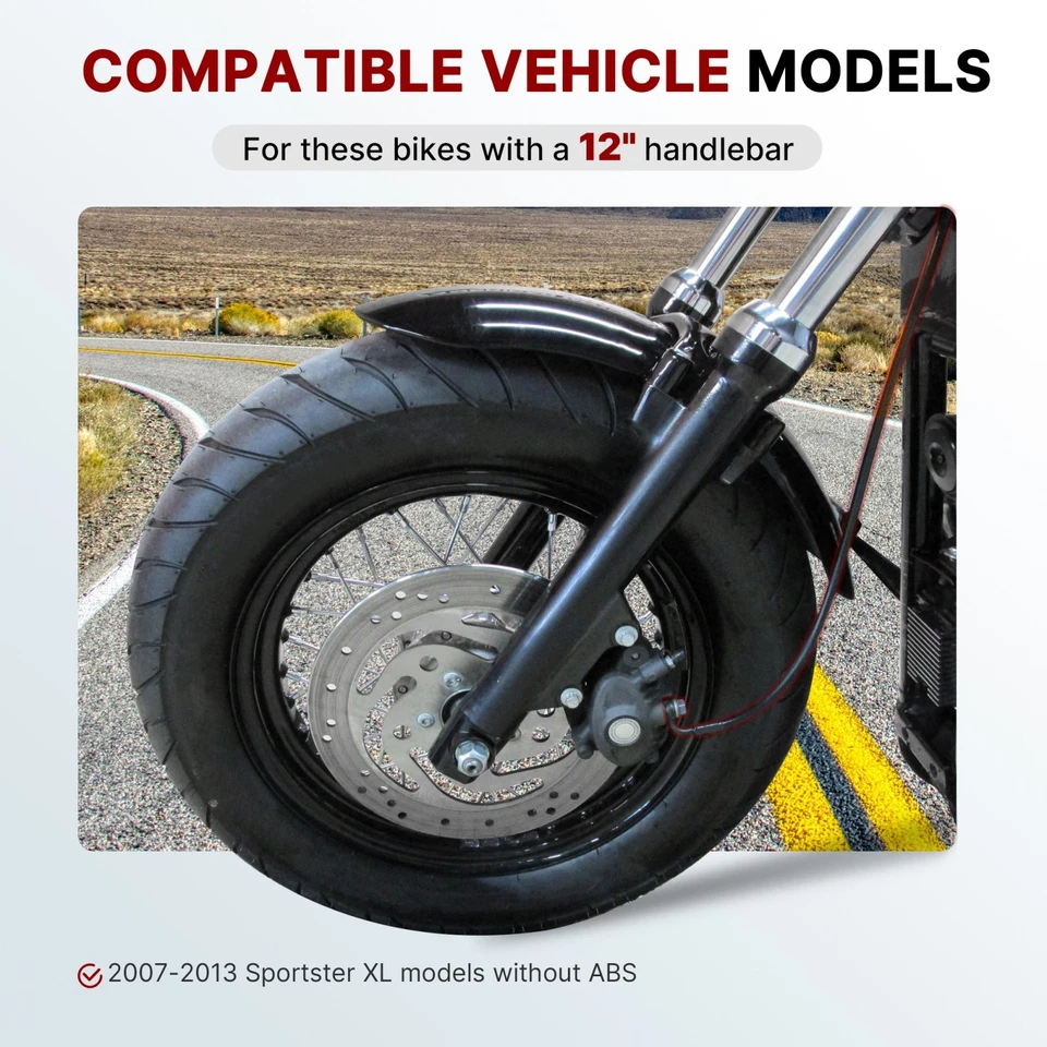 Brake Line Clutch Cable for 2007-2013 Harley Sportster XL no ABS with 12 in Bar Foto 2 de 4