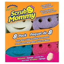Scrub Mommy Dual-Sided Scrubber and Sponge, Variety Pack of 8