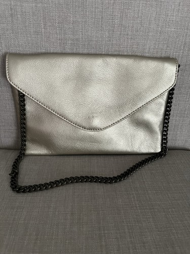 J.Crew NWOT Gold Leather Envelope Clutch Chain Shoulder Bag - Picture 3 of 8