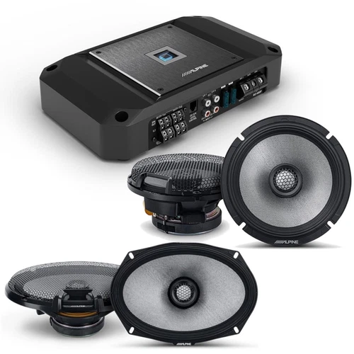 Alpine R2-A60F 600W RMS R2 Car Amplifier with 6.5" w/ 6x9” Coaxial Speakers