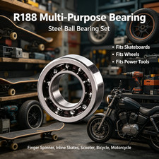Universal R188 Stainless Fidget Spinner Bearings 1/4 x 1/2 x 3/16 20 PCS
