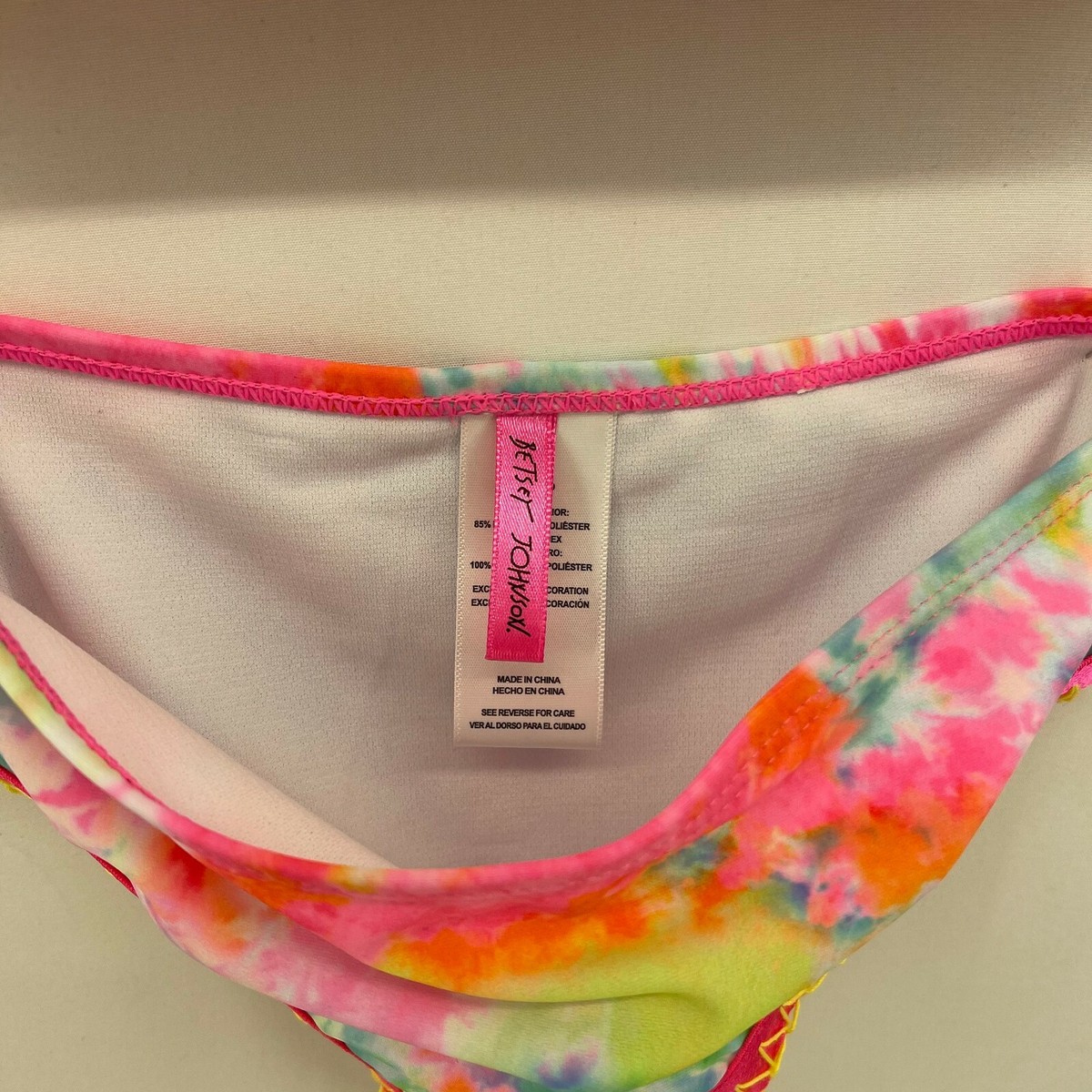 Betsey Johnson Swimsuit Girls size 5 Multicolor Tie Dye Bikini UPF