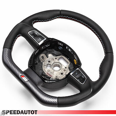 Tuning S-Line aplatie Volant Volant en cuir noir audi a4 8e0 8k0 a6 4f0 a5 Tuning S-Line aplatie Volant Volant en cuir noir audi a4 8e0 8k0 a6 4f0 a5