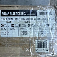 Polar Plastics C204 4mil Clear Construction Film 20ft x 100ft NIB