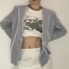 Super flattering baby blue blazer jacket.