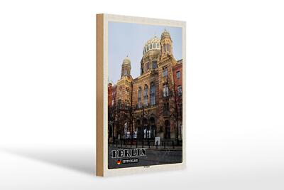 Holzschild Städte Berlin Synagoge Deutschland Deko 20x30 cm Schild