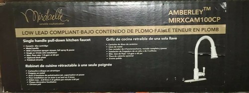 Mirabelle MIRXCAM100 Amberley 1.8 GPM 1 / 3 Hole Pull-Down Kitchen Faucet Chrome - Picture 2 of 7