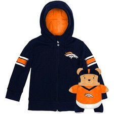 NFL Denver Broncos Toddler Size 2 Jacket Hoodie Unisex 2-in-1 Plushie Covert