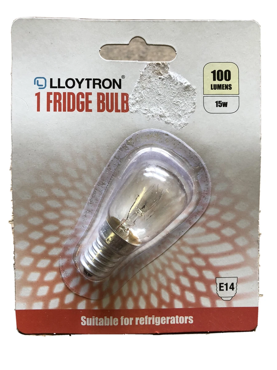 JOBLOT OF 6 LLOYTRON FRIDGE BULBS E14 15W 100 LUMENS NEW PACKAGING 