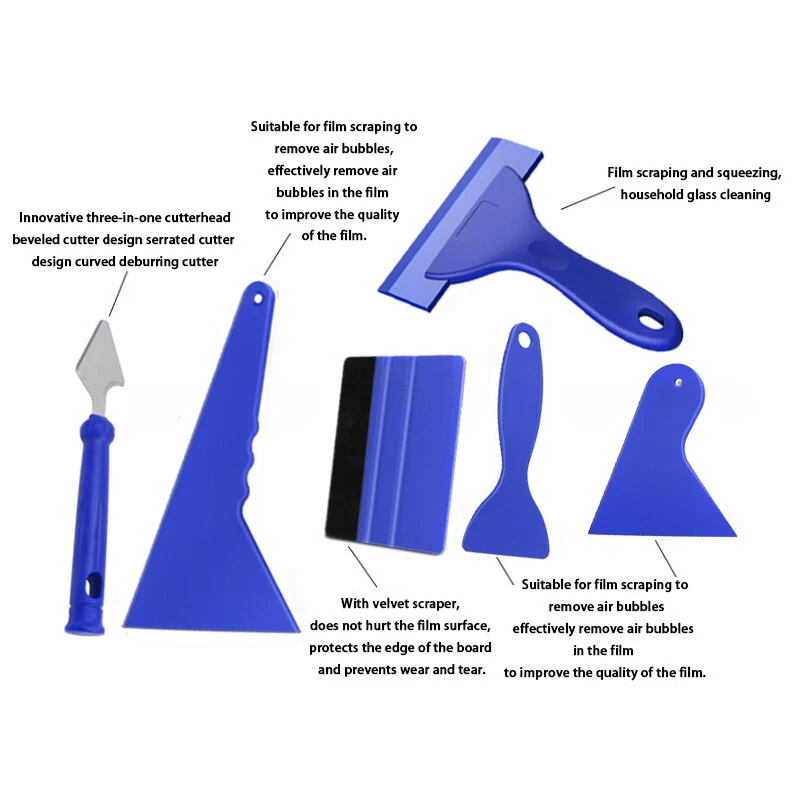 13Pcs Window Tint Tools Kit Car Film Tinting Scraper squeegee Installation Blue - Image 4 of 4