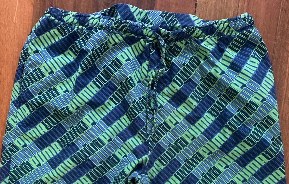 Calça PUMA Sleep Lounge verde roxo preto cinza tamanho grande tecido tecido tecido de algodão - Imagem 2 de 4