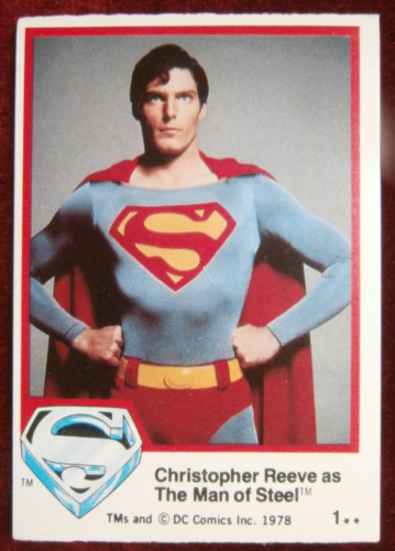 SUPERMAN - Karte #01 - Christopher Reeve als der Mann aus Stahl - Topps UK - 1978 - Bild 1 von 2