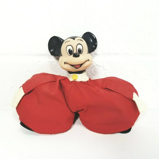 Vintage Mickey Mouse Bean Bag Toy Plush Walt Disney Productions Made In