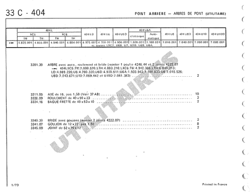 Joint d'arbre de pont AR Peugeot 203 L et U 403 L U5 U8 404 L et U 504 U 504 PU - Afbeelding 4 van 4