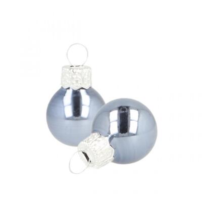 Mini Weihnachtskugeln Blau Glas Ø2cm 44 St. Adventskranz Deko, 44 Stück