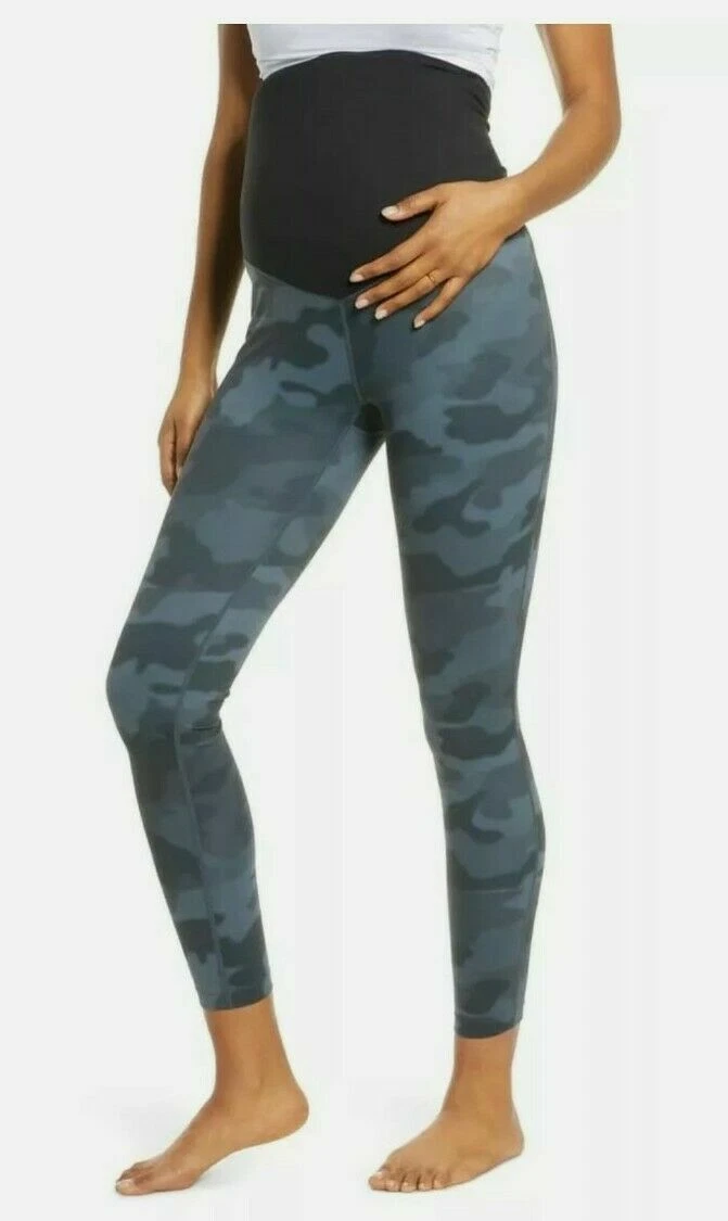 Zella Live In Maternity Leggings Grey Camo Print Yoga Gym Pants SZ