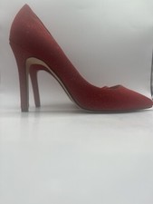 Filippo Raphael Heels Red Sparkly Glitter Stiletto Size 8 Leather Lining & Sole