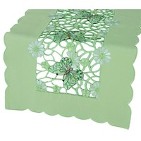 Xia Home Fashions Emerald Mariposa 15 X 72 Table Runner on sale Xia Home Fashions Emerald Mariposa 15 X 72 Table Runner on sale