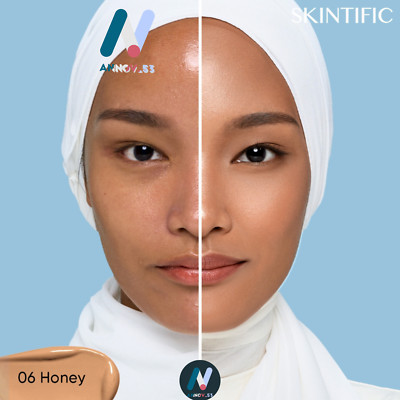 SKINTIFIC Perfect Cushion Full Coverage SPF35 PA++++ UVA UVB Flawless #06 HONEY