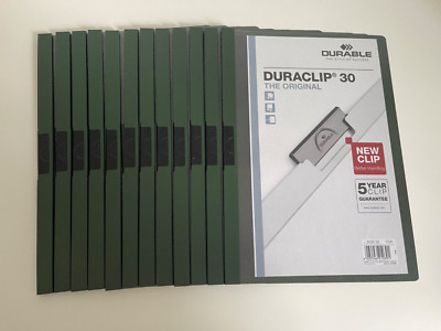 12x Durable Duraclip 30 Din A4 Grün TGR Bewerbungsmappe