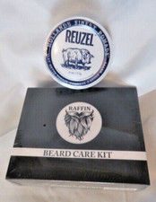 NEW-RAFFIN Men's Beard Care Grooming Kit REUZEL Clay Matte Pomade 40z. Sealed
