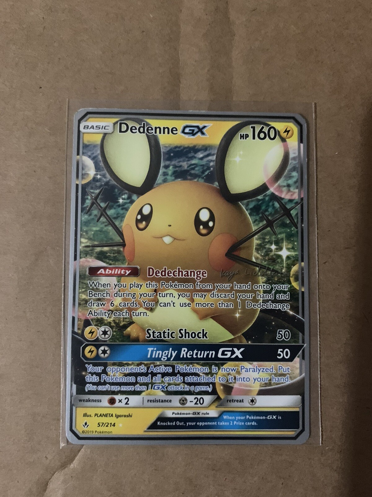 Dedenne GX 57/214 : Unbroken Bonds - Mint - Pokemon World Championships 2019