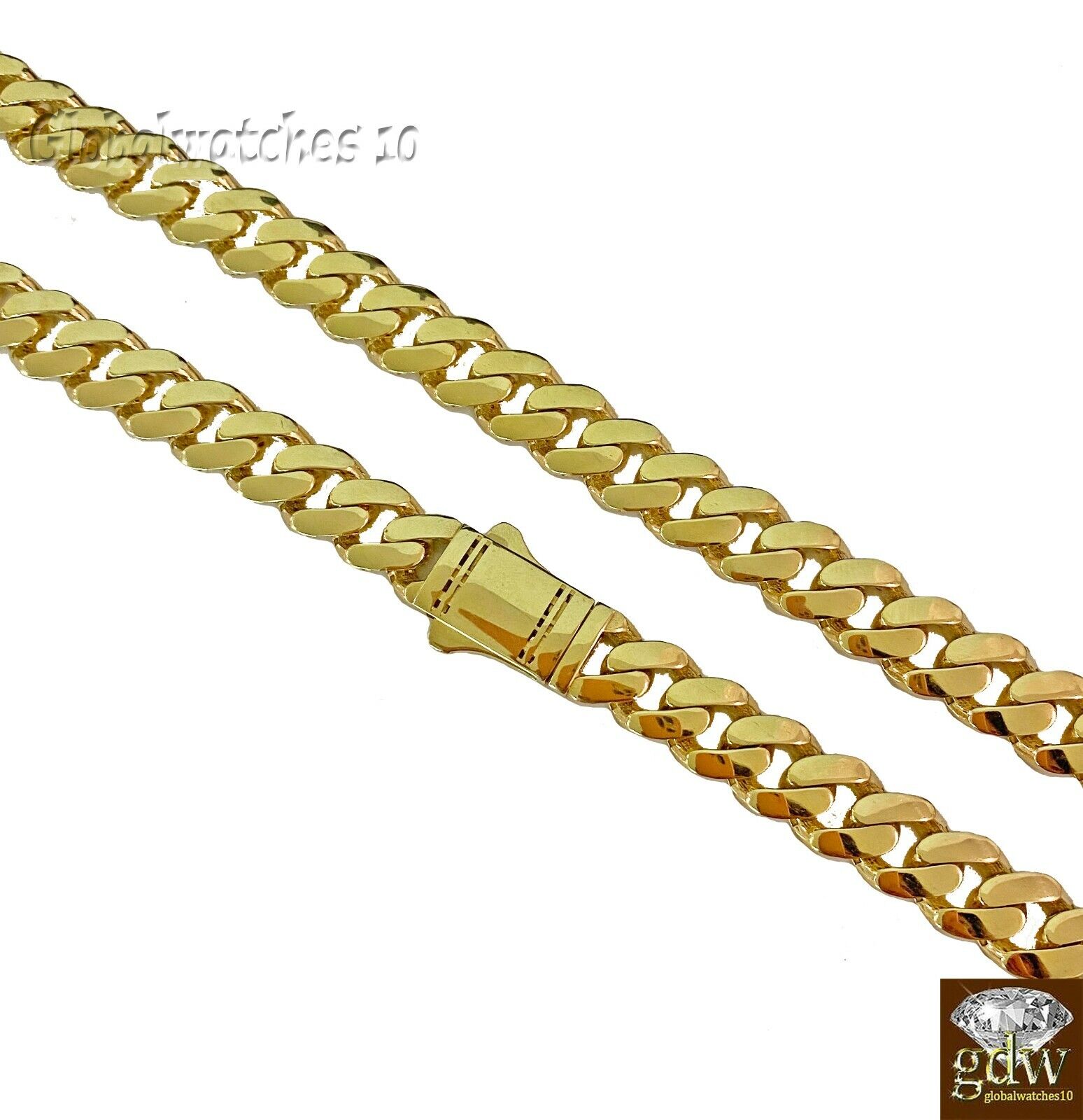 10k Real Gold Men Miami Cuban Royal Monaco Link Chain 22 inch 13.5mm Gold  THICK