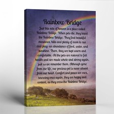 Rainbow Bridge Canvas Print, Dog Memorial, Pet Memorial Frame, Loss of Dog Gift
