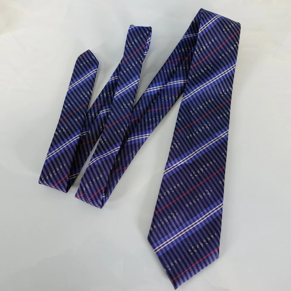 Галстук мужской синий в полоску Repp шелк простой алфавит узкий счастливый TRONE Япония - Изображение 3 из 4