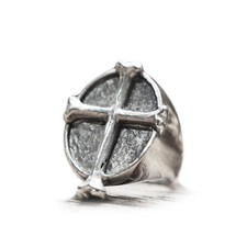 bone Cross oval ring sterling silver 925 Vint...