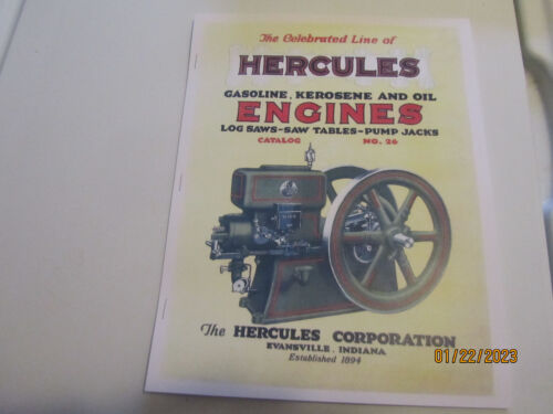 Color Hercules Gasoline, kero, Oil Engine Catalog # 26  Hit Miss  Engine Catalog - Picture 1 of 4
