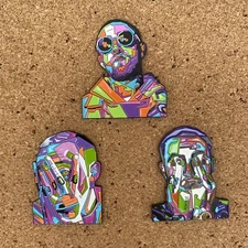 Mac Miller - “Stained Glass Style” Enamel Pin Set - 3 Pins 