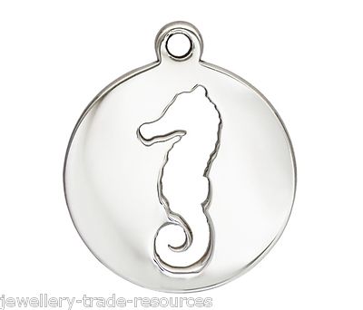 17mm Sterling Silber Seepferdchen Charm/Anhänger zur Schmuckmarkierung