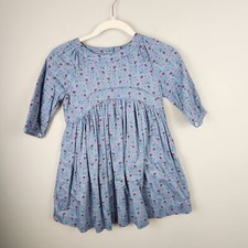 Tea Collection Aviemore Empire Dress sz 6 girls Blue floral lined cottagecore vi