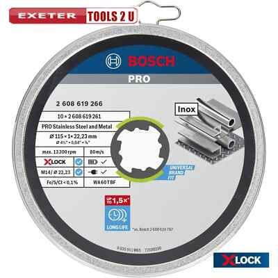 Bosch X-Lock Trennscheiben 10 Stück im Blechbehälter 115 mm