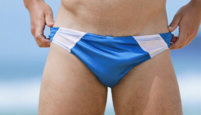 AussieBum Mens blue competition crew Nylon Swim bikini Swimwear