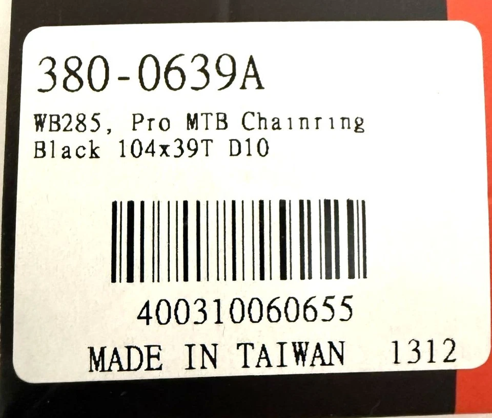 FSA Pro 104 BCD 104BCD 39 tooth Alloy MTB Chainring Black WB285 380-0639A NEW - Image 3 of 4