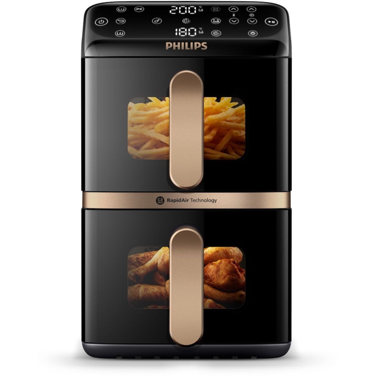 Friteuse sans huile PHILIPS NA462/70 double zone de cuisson synchronisée 2200W