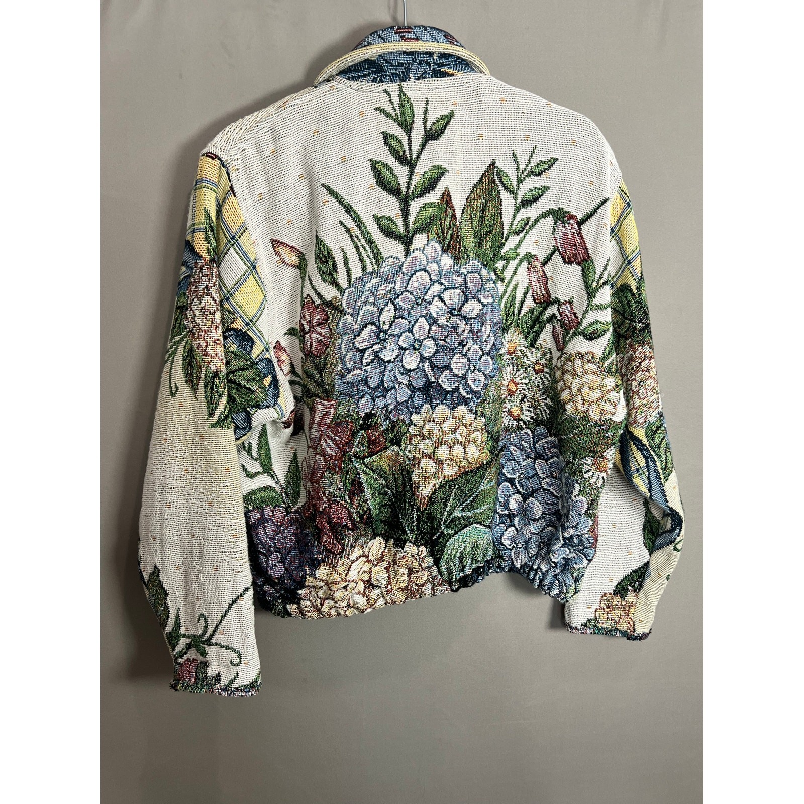 Giacca blazer arazzo cofano floreale pony dipinto vintage taglia donna piccola nonna