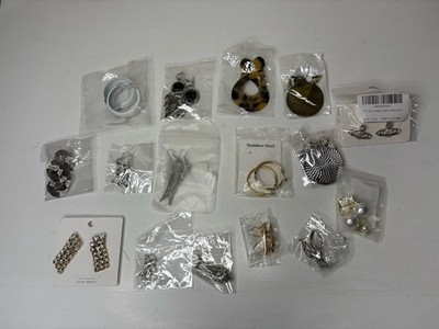 Dangle Hoop Earrings Lot 16 Pairs Pierced Assorted Dangle Chandelier Wearable