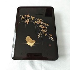 Urushi Maki-e Aizu Lacquerware Lack japanisches Suzuribako Kästchen
