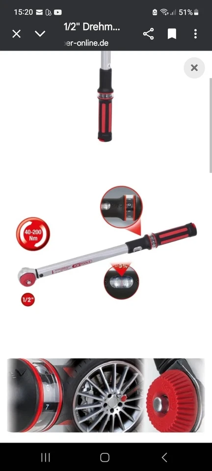 Drehmomentschlüssel 40-200 Nm mit Quick-Lock - Bild 3 von 3