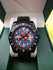 Herren Automatik Armbanduhr Edelstahl schwarz Koi-Tiermotiv Datum …