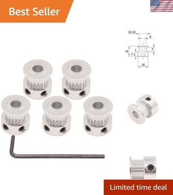 GT2 Pulley 20 Teeth 6mm bore 6mm Width 20T Timing Belt Pulley Wheel Aluminum ...