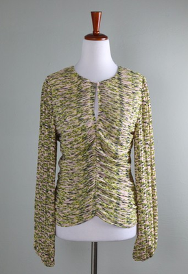 #ad WHITE HOUSE BLACK MARKET NWT $99 Pleated Keyhole Lined Blouse Top Size 10 $27.99