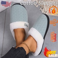 Women's Hairy Cotton Mop Winter Indoor Solid Color Warm Slippers Men's EU36-45