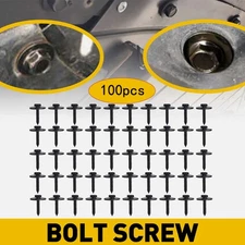 10X Car Bumper Moulding Retainer Clips Bolts 7.8mm Hex Body Fender Metal Screws