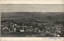 Morris, NY New York Birds Eye View of Town Antique Original Vintage Postcard