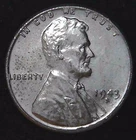 1943-S 1C Lincoln Wheat Cent UNC Steel 25su0914-6
