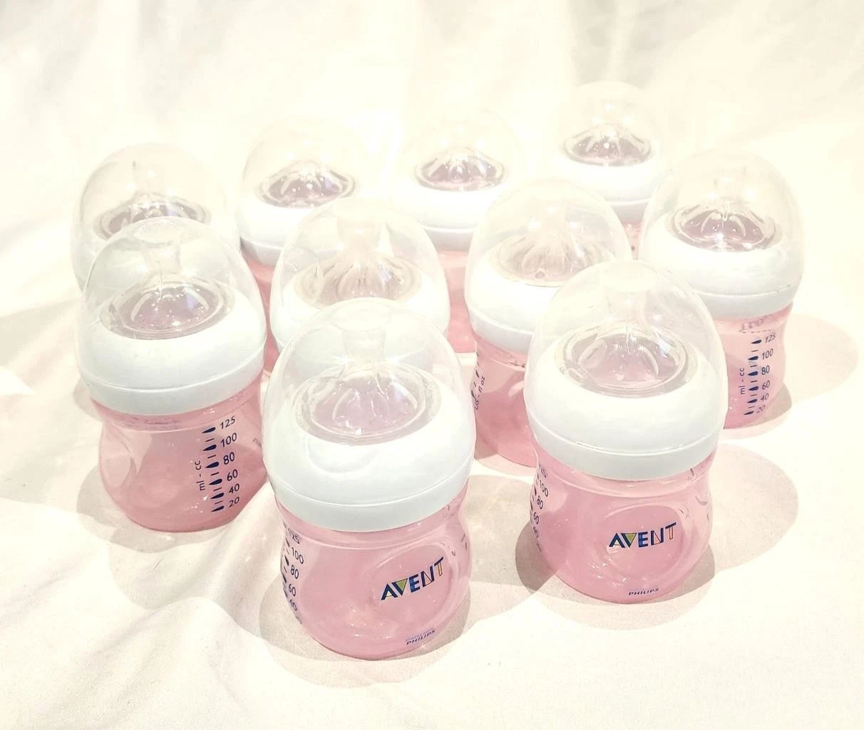 Lot Of 10 Philips Avent Anti-Colic Baby Bottle with AirFree Vent - Pink